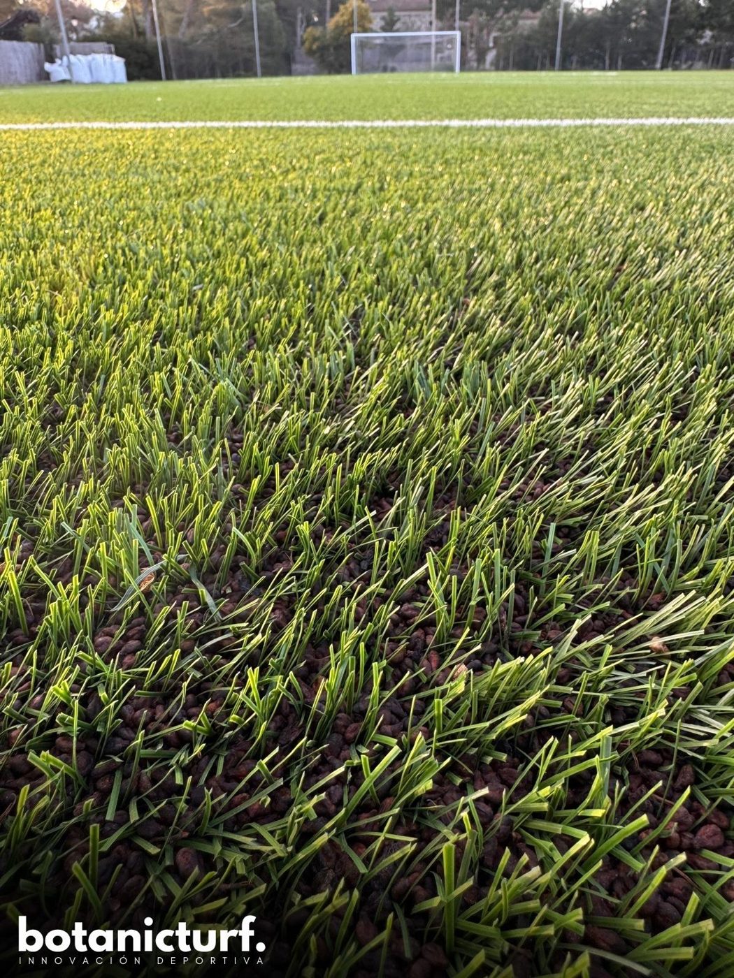 Superficie del campo con relleno natural en perspectiva